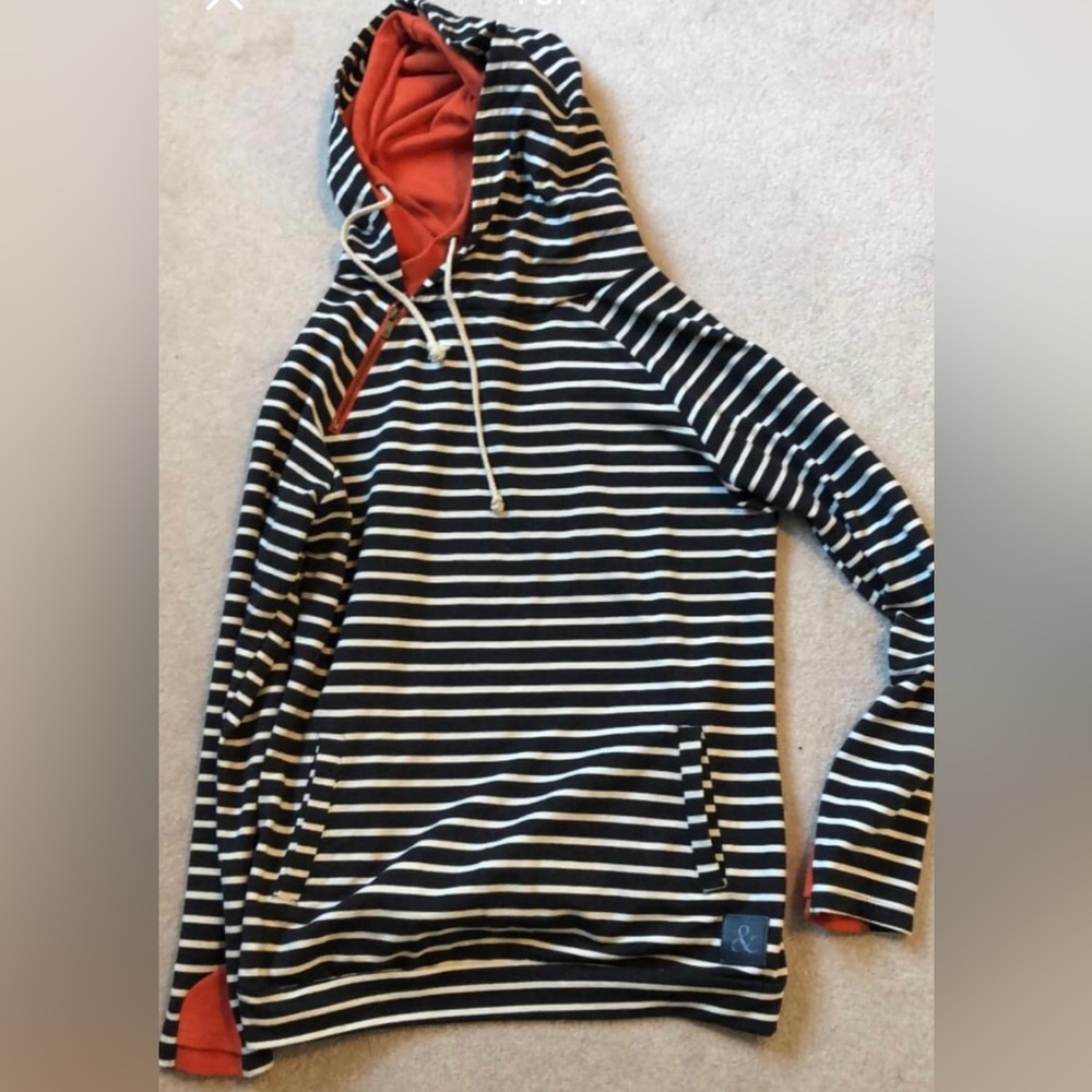 Striped Doublehood Ampersand Hoodie